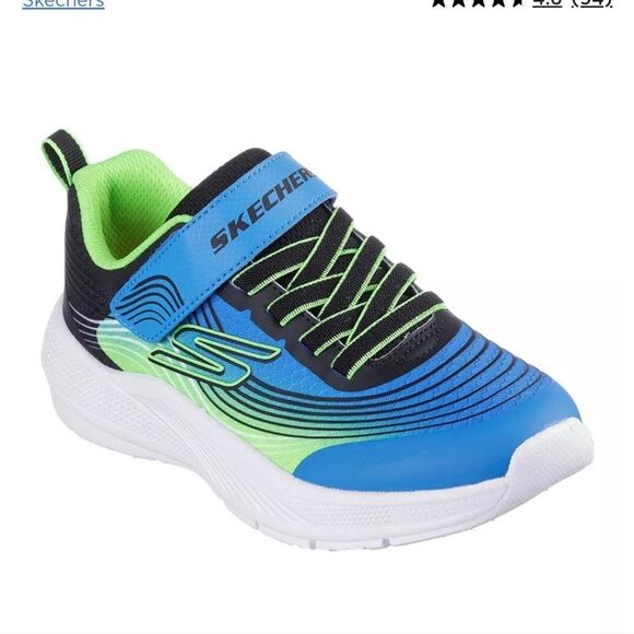 Skechers Kids Blue and Green Athletic Shoes - Picture 2 of 6